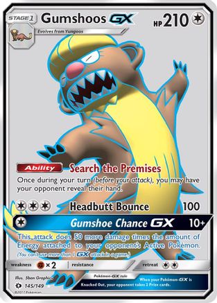 Gumshoos GX (Full Art) 145/149 - SM Base Set Holofoil - for just $0.75! 