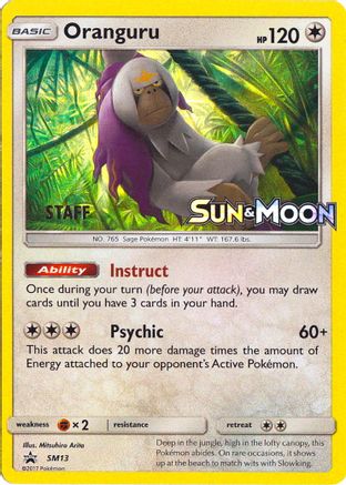 Oranguru (Prerelease) [Staff] SM13 - SM Promos Holofoil - for just $33.40! 