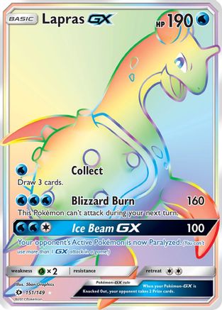 Lapras GX (Secret) 151/149 - SM Base Set Holofoil - for just $6.86! 