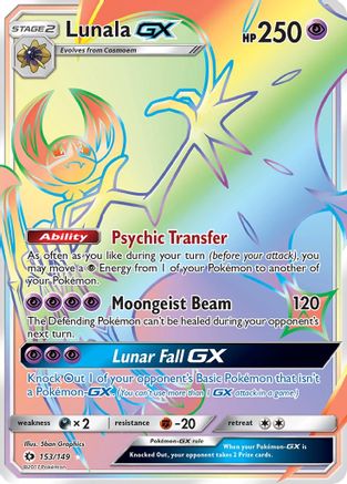 Lunala GX (Secret) 153/149 - SM Base Set Holofoil - for just $5.26! 