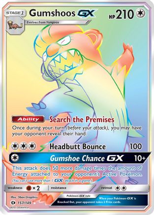 Gumshoos GX (Secret) 157/149 - SM Base Set Holofoil - for just $2.63! 