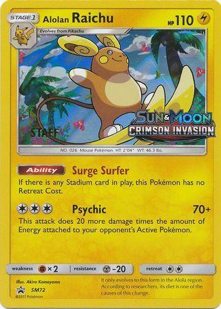Alolan Raichu (SM72) (Staff Prerelease Promo) [Sun & Moon: Black Star Promos] - for just $69! 