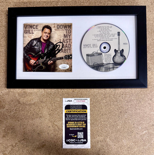 Vince Gill Framed & Signed “Down To My Last Bad Habit” (2016) CD Booklet With JSA COA - for just $150! 