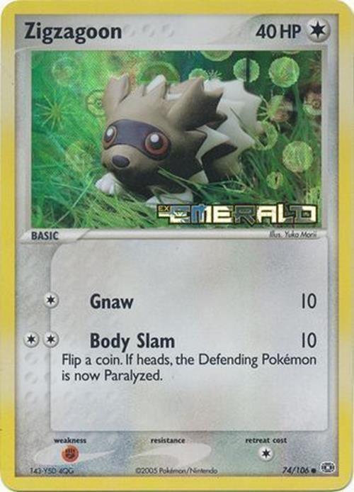 Zigzagoon (74/106) (Stamped) [EX: Emerald] - for just $20.15! 