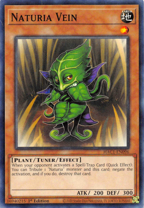 Naturia Vein (Duel Terminal) [HAC1-EN096] Parallel Rare - for just $0.15! 