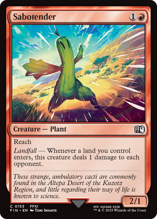 Sabotender (FIN-153) - FINAL FANTASY Foil - for just $0.13! 