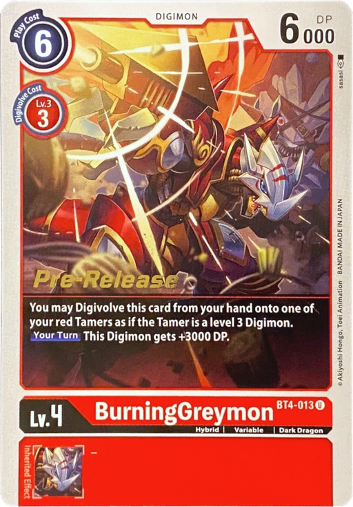 BurningGreymon [BT4-013] [Great Legend Pre-Release Promos] - Just $0.30! Shop now at Retro Gaming of Denver