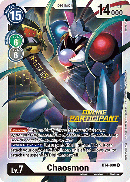 Chaosmon [BT4-090] (Online Participant) [Great Legend Promos] - Just $0.15! Shop now at Retro Gaming of Denver