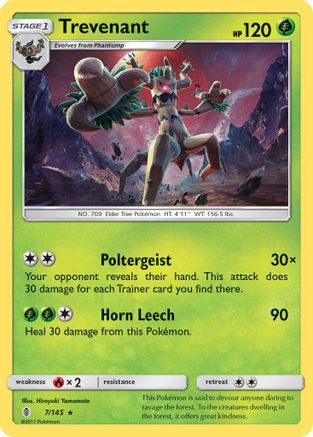 Trevenant 007/145 - SM  Guardians Rising Reverse Holofoil - for just $0.18! 