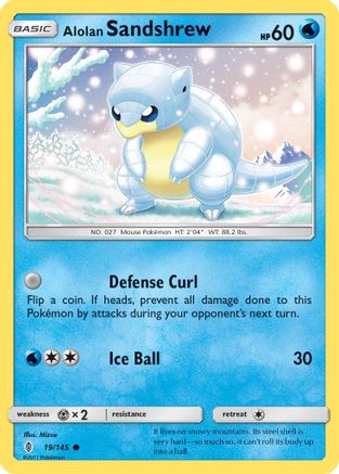Alolan Sandshrew 019/145 - SM  Guardians Rising Reverse Holofoil - for just $0.28! 