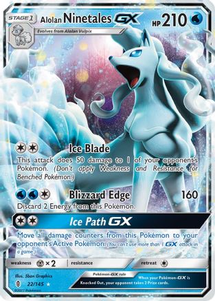 Alolan Ninetales GX 022/145 - SM  Guardians Rising Holofoil - for just $2.12! 