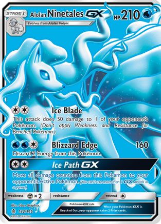 Alolan Ninetales GX (Full Art) 132/145 - SM  Guardians Rising Holofoil - for just $10.17! 