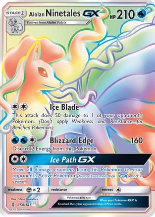 Alolan Ninetales GX (Secret) 150/145 - SM  Guardians Rising Holofoil - for just $18.11! 