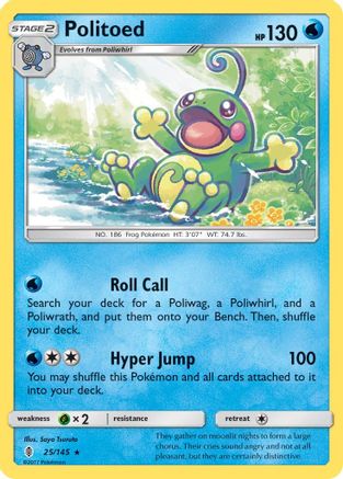 Politoed 025/145 - SM  Guardians Rising Holofoil - for just $0.76! 