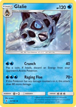 Glalie 032/145 - SM  Guardians Rising Reverse Holofoil - for just $0.05! 