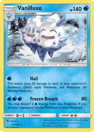 Vanilluxe 035/145 - SM  Guardians Rising Reverse Holofoil - for just $0.20! 
