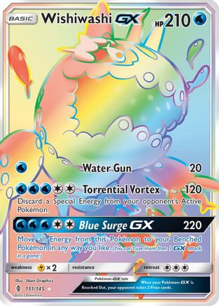 Wishiwashi GX (Secret) 151/145 - SM  Guardians Rising Holofoil - for just $5.35! 