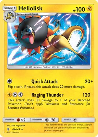 Heliolisk 044/145 - SM  Guardians Rising Reverse Holofoil - for just $0.13! 