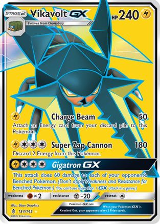 Vikavolt GX (Full Art) 134/145 - SM  Guardians Rising Holofoil - for just $1.49! 