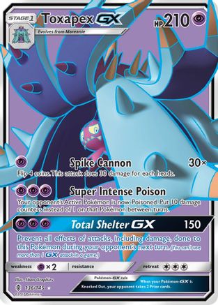 Toxapex GX (Full Art) 136/145 - SM  Guardians Rising Holofoil - for just $1.30! 
