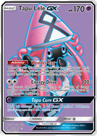 Tapu Lele GX (Full Art) 137/145 - SM  Guardians Rising Holofoil - for just $3.89! 
