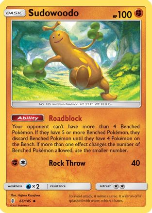 Sudowoodo 066/145 - SM  Guardians Rising Reverse Holofoil - for just $0.20! 