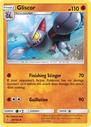 Gliscor 068/145 - SM  Guardians Rising Reverse Holofoil - for just $0.13! 
