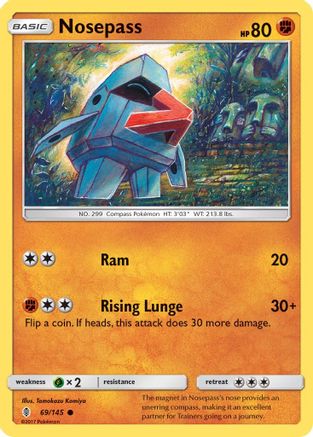 Nosepass 069/145 - SM  Guardians Rising Reverse Holofoil - for just $0.25! 