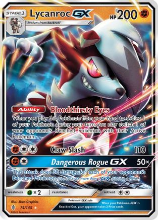 Lycanroc GX 074/145 - SM  Guardians Rising Holofoil - for just $1.08! 