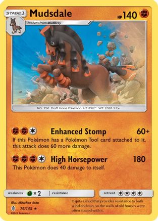 Mudsdale 076/145 - SM  Guardians Rising Holofoil - for just $0.23! 