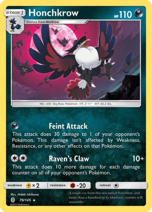 Honchkrow 079/145 - SM  Guardians Rising - for just $0.13! 