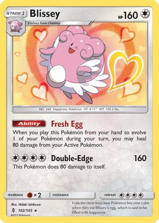 Blissey 102/145 - SM  Guardians Rising Reverse Holofoil - for just $0.25! 