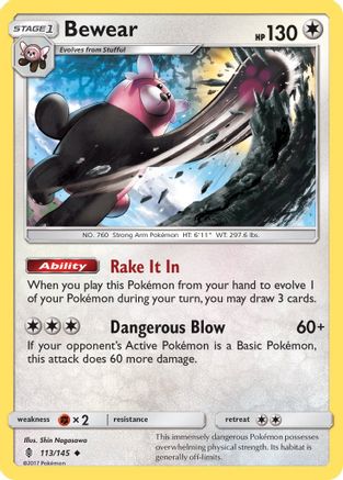 Bewear 113/145 - SM  Guardians Rising - for just $0.05! 