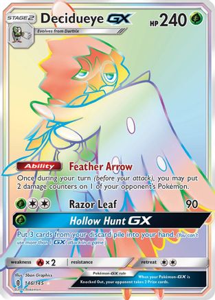 Decidueye GX (Secret) 146/145 - SM  Guardians Rising Holofoil - for just $13.24! 