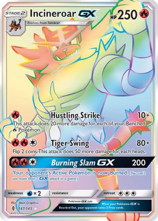 Incineroar GX (Secret) 147/145 - SM  Guardians Rising Holofoil - for just $11.97! 