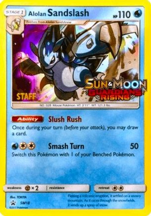 Alolan Sandslash (Prerelease) [Staff] SM18 - SM Promos Holofoil - for just $13.99! 
