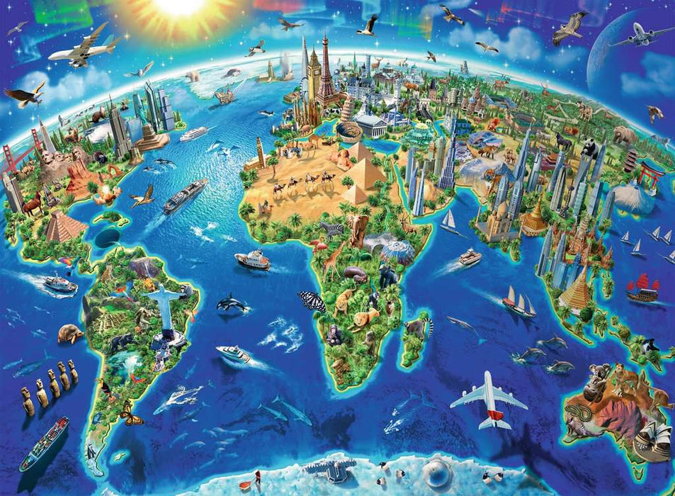 Puzzle: World Landmarks Map - for just $18! 