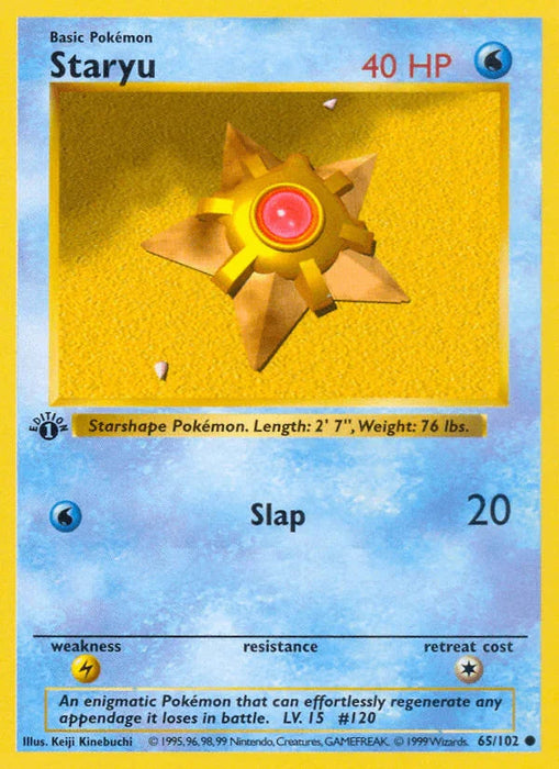 Staryu (65/102) (Shadowless) [Base Set 1st Edition] - for just $5.70! 