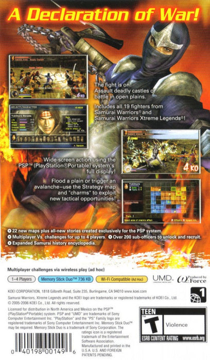 Samurai Warriors: State of War – PlayStation Portable (PSP) - for just $0! 