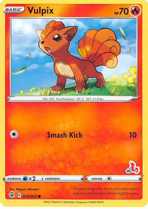 Vulpix (029/264) (Cinderace Stamp #18) [Battle Academy 2022] - for just $0.10! 