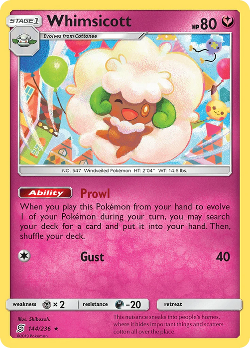 Whimsicott (144/236) [Sun & Moon: Unified Minds] - for just $1.70! 