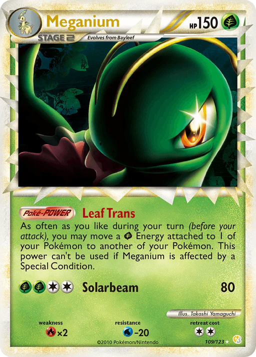 Meganium (109/123) [HeartGold & SoulSilver: Base Set] - for just $24.70! 