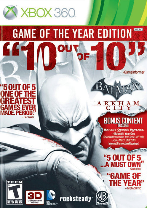 Batman: Arkham City Game Of The Year Edition (Xbox 360) - for just $0! 