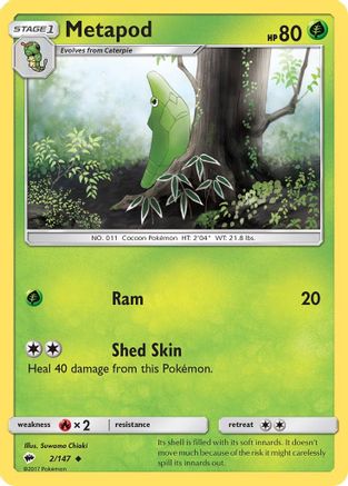 Metapod 002/147 - SM  Burning Shadows - for just $0.08! 