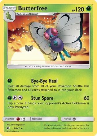 Butterfree 003/147 - SM  Burning Shadows - for just $0.13! 
