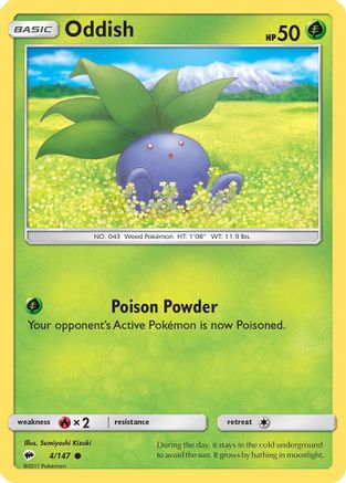 Oddish 004/147 - SM  Burning Shadows Reverse Holofoil - for just $0.12! 