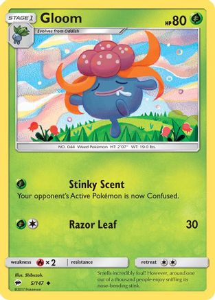 Gloom 005/147 - SM  Burning Shadows Reverse Holofoil - for just $0.20! 