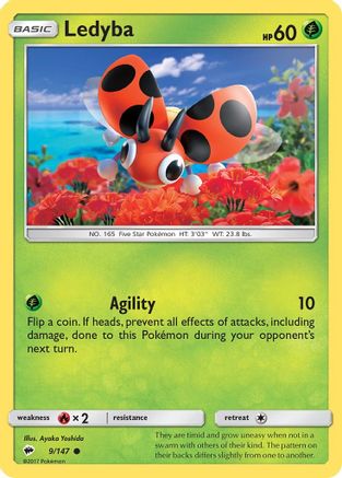 Ledyba 009/147 - SM  Burning Shadows Reverse Holofoil - for just $0.15! 