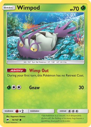 Wimpod 016/147 - SM  Burning Shadows Reverse Holofoil - for just $0.13! 