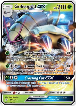 Golisopod GX 017/147 - SM  Burning Shadows Holofoil - for just $0.74! 